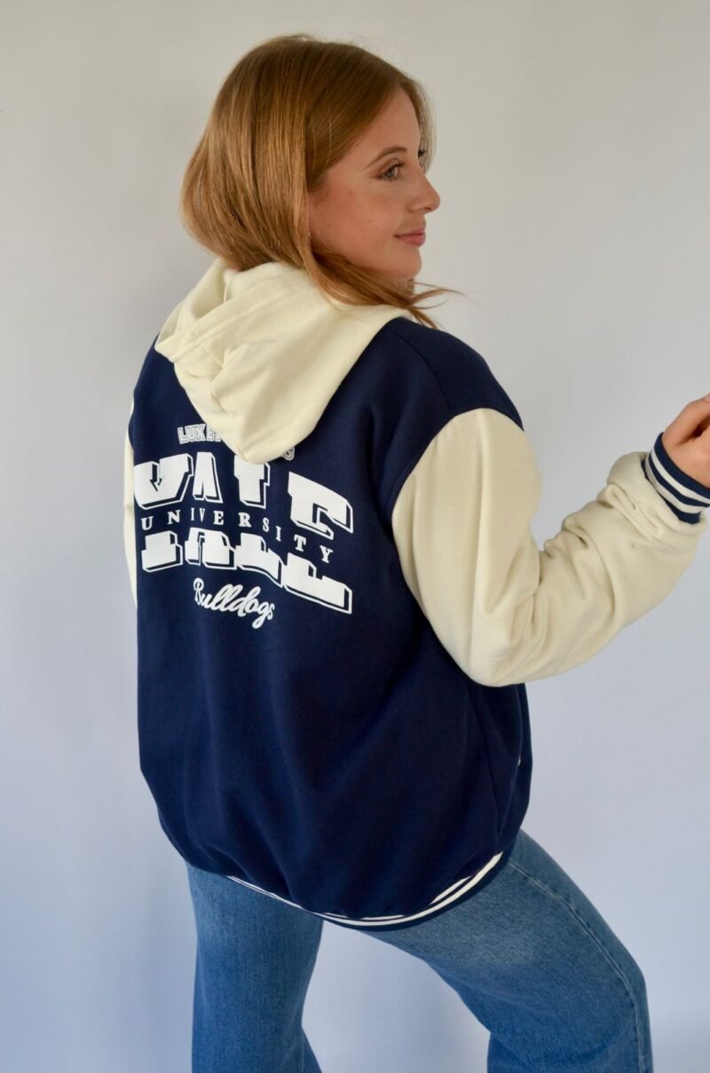 Campera Universitaria YALE (AZUL) - Imagen 2